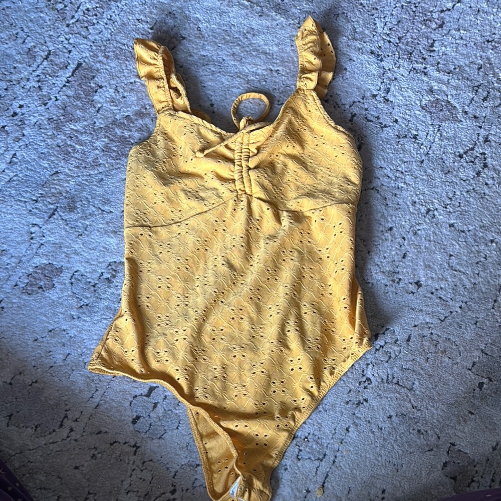Yellow Ruffled body suit